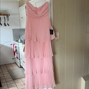 Elegant Pink Strapless Dress